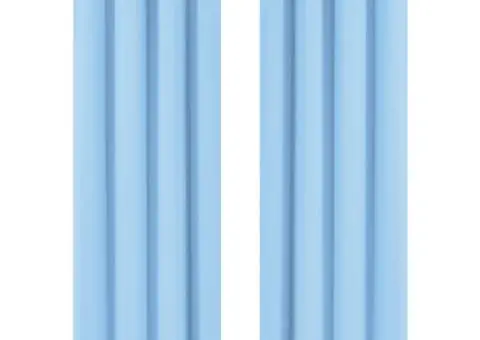 Draperii opace cu ocheți metalici, 2 buc, 135 x 245 cm, turcoaz - 1/4