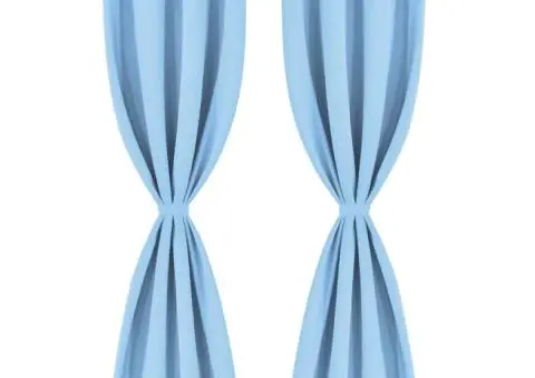 Draperii opace cu ocheți metalici, 2 buc, 135 x 245 cm, turcoaz - 2/4