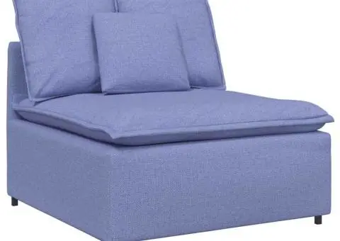 Canapea modulară cu perne, albastru jeans, textil - 4/5