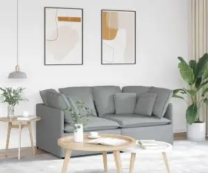vidaXL Canapea modulară cu perne, gri deschis, textil