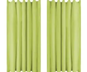vidaXL Draperii micro-satin cu bride, 2 buc, verde, 140 x 225 cm