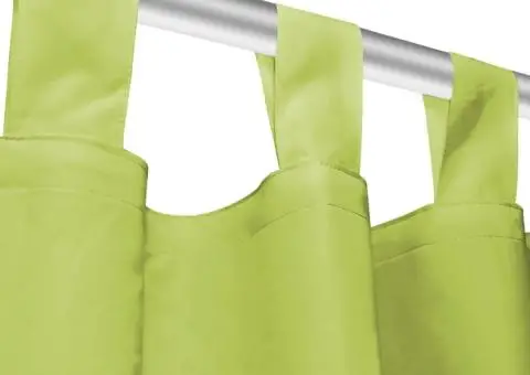 Draperii micro-satin cu bride, 2 buc, verde, 140 x 225 cm - 4/4