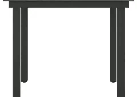 Masă de grădină, negru, 80 x 80 x 74 cm, aluminiu și sticlă - 5/5