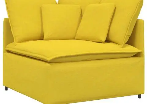 Canapea modulară cu perne, galben deschis, textil - 3/5