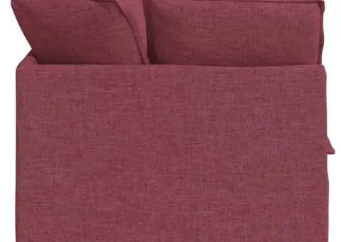 Canapea modulară cu perne, roșu vin, textil - 5/5