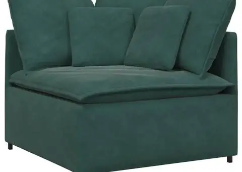 Canapea modulară cu perne, verde închis, catifea - 5/5