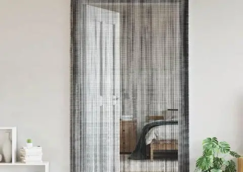 Draperii cu franjuri, 2 buc., 100 x 250 cm, negru - 2/5