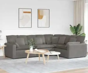 vidaXL Canapea modulară cu perne, gri deschis, țesătură velur