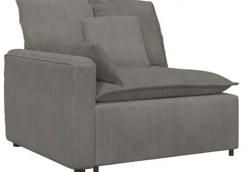 Canapea modulară cu perne, gri deschis, țesătură velur - 3/5