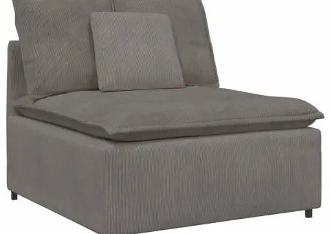 Canapea modulară cu perne, gri deschis, țesătură velur - 4/5