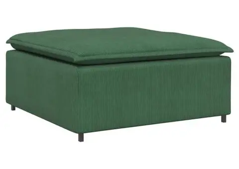 Canapea modulară cu taburet și perne, verde închis - 3/5