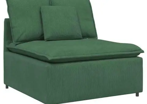 Canapea modulară cu taburet și perne, verde închis - 4/5