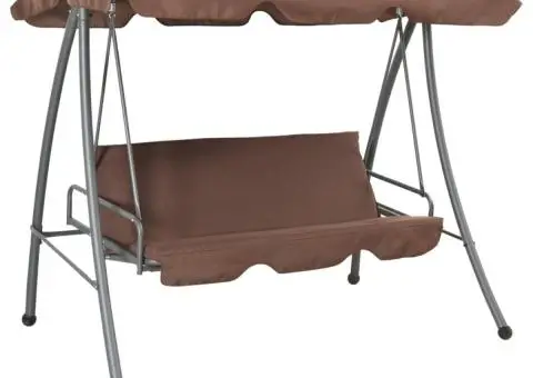 Balansoar de exterior cu copertină, cafeniu - 1/5