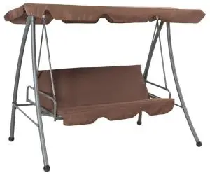vidaXL Balansoar de exterior cu copertină, cafeniu