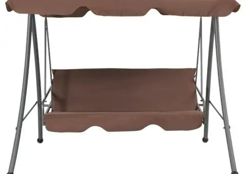 Balansoar de exterior cu copertină, cafeniu - 2/5