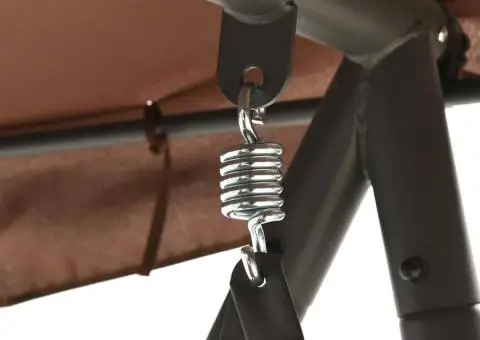 Balansoar de exterior cu copertină, cafeniu - 5/5