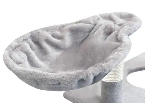 Ansamblu pisici, stâlpi cu funie de sisal, 150 cm, gri - 5/5