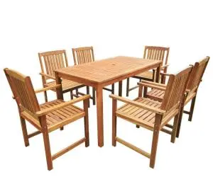 vidaXL Set mobilier de exterior, 7 piese, lemn masiv de acacia