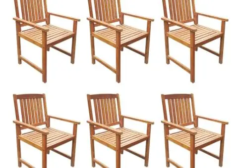 Set mobilier de exterior, 7 piese, lemn masiv de acacia - 4/5