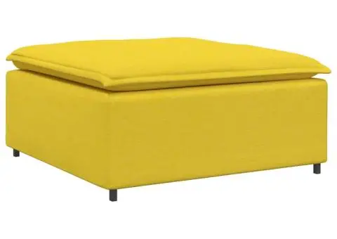 Canapea modulară cu taburet și perne, textil, galben deschis - 5/5