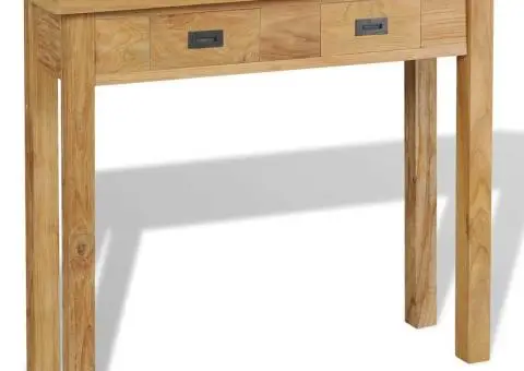 Masă consolă din lemn masiv de tec, 90 x 30 x 80 cm - 1/5