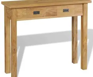 vidaXL Masă consolă din lemn masiv de tec, 90 x 30 x 80 cm