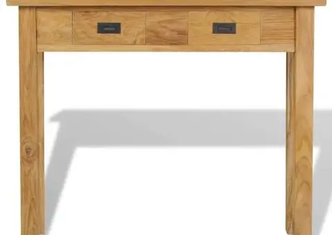 Masă consolă din lemn masiv de tec, 90 x 30 x 80 cm - 2/5