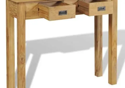 Masă consolă din lemn masiv de tec, 90 x 30 x 80 cm - 3/5