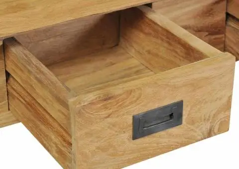 Masă consolă din lemn masiv de tec, 90 x 30 x 80 cm - 4/5