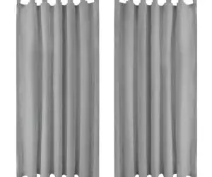 vidaXL Draperii micro-satin cu bride 2 buc, 140 x 245 cm, gri