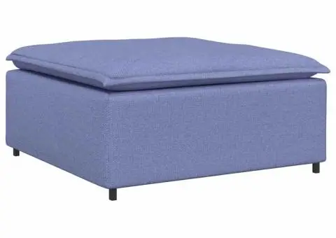 Canapea modulară cu taburet și perne, textil, albastru jeans - 5/5