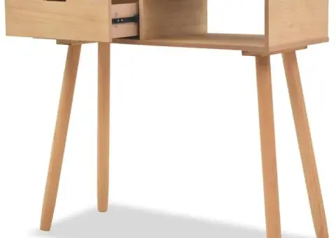 Masă consolă, lemn masiv de pin 80x30x72 cm, maro - 2/5