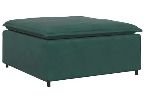 Canapea modulară cu taburet și perne, catifea, verde închis - 5/5