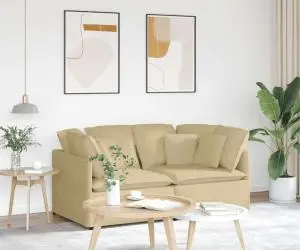 vidaXL Canapea modulară cu perne, gri-verzui, țesătură velur