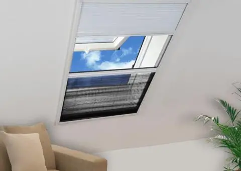 Paravan insecte plisat de fereastră aluminiu 60x80cm cu umbrar - 1/5