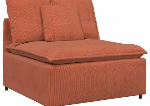 Canapea modulară cu taburet și perne, roșu portocaliu - 4/5