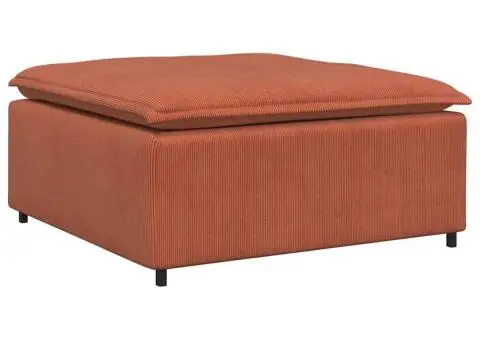 Canapea modulară cu taburet și perne, roșu portocaliu - 5/5