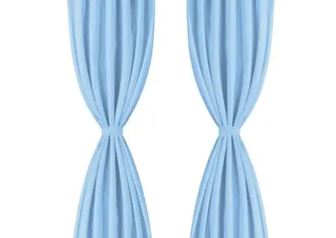 Draperii micro-satin cu bride, 2 buc, 140 x 225 cm, turcoaz - 2/4