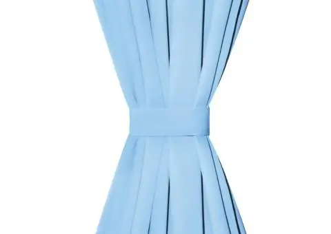 Draperii micro-satin cu bride, 2 buc, 140 x 225 cm, turcoaz - 3/4