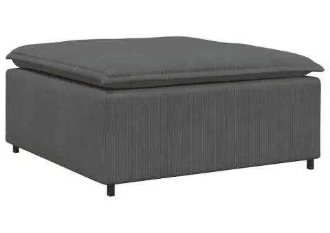 Canapea modulară cu taburet și perne țesătură velur gri închis - 5/5