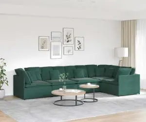 vidaXL Canapea modulară cu perne, verde închis, catifea