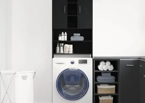 Dulap mașina de spălat, stejar negru, 64x25,5x190 cm - 3/5