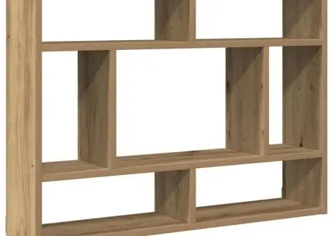 Raft de perete, stejar artizanal, 75x16x55 cm, lemn prelucrat - 2/5