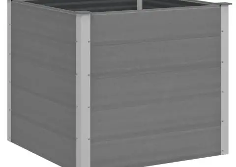 Strat înălțat de grădină, gri, 100 x 100 x 91 cm, WPC - 2/5