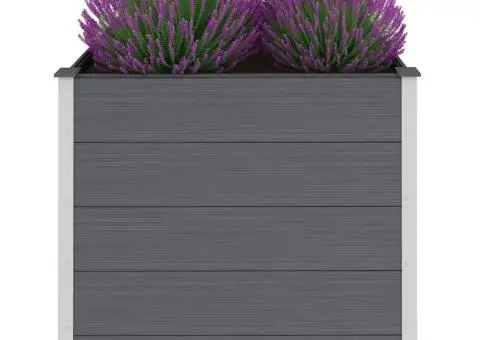 Strat înălțat de grădină, gri, 100 x 100 x 91 cm, WPC - 3/5