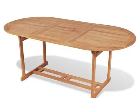 Set mobilier exterior cu scaune pliabile 7 piese lemn tec masiv - 2/5