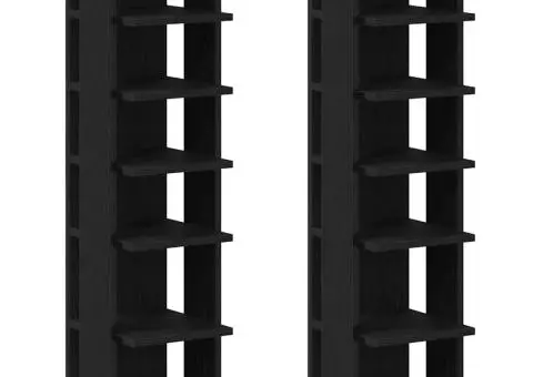 Pantofare, 2 buc., stejar negru, 25x27x102 cm, lemn prelucrat - 2/5