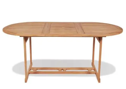 Set mobilier exterior cu scaune pliabile 7 piese lemn tec masiv - 3/5