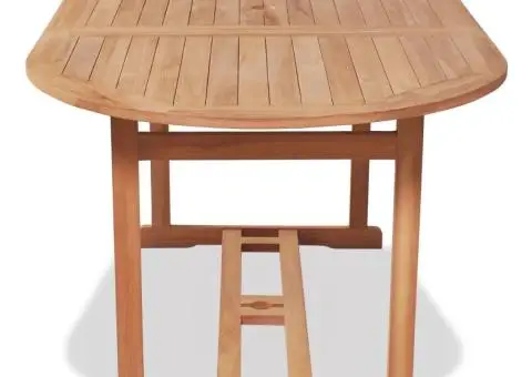 Set mobilier exterior cu scaune pliabile 7 piese lemn tec masiv - 4/5