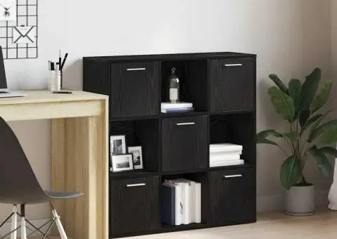 Bibliotecă, stejar negru, 90x28x90 cm, lemn prelucrat - 1/5